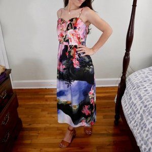 ANTHROPOLOGIE Floral, midi dress, wedding, spring